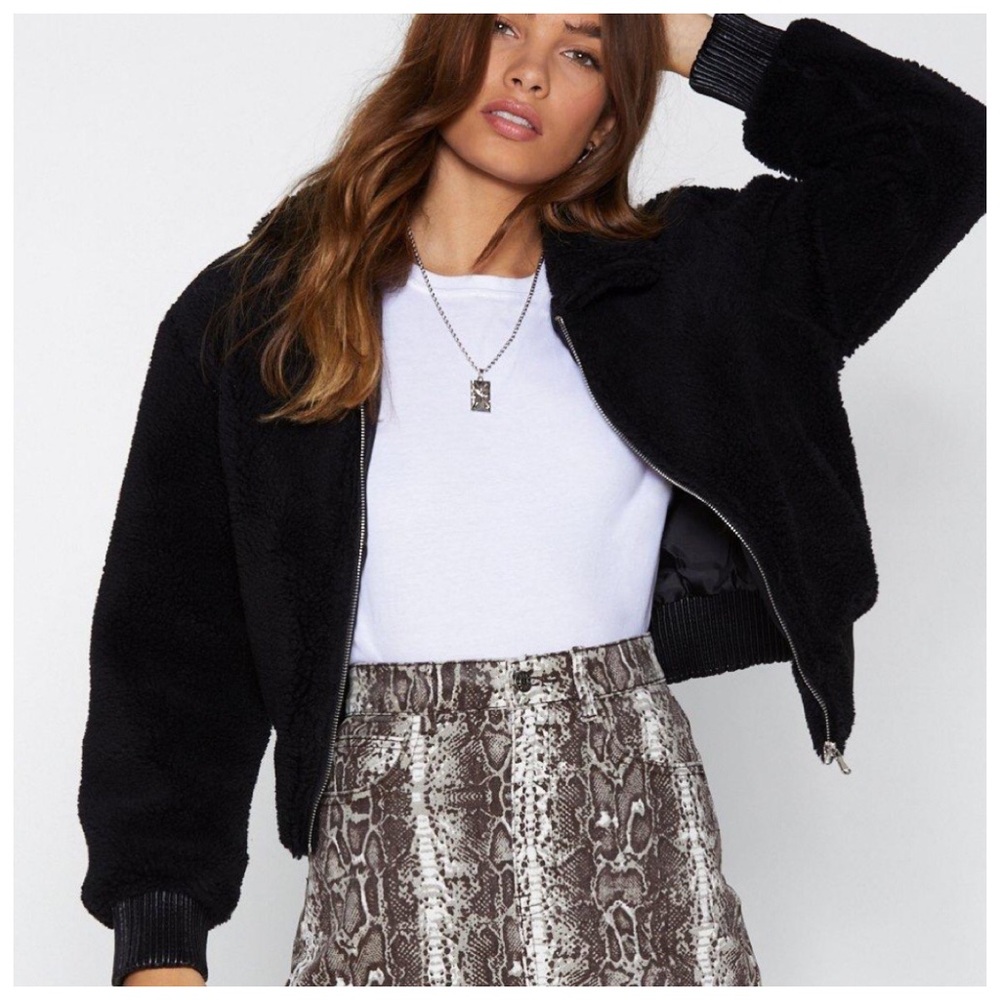 NASTY GAL Teddy Bear Coat Sherpa Jacket NWT Size Large